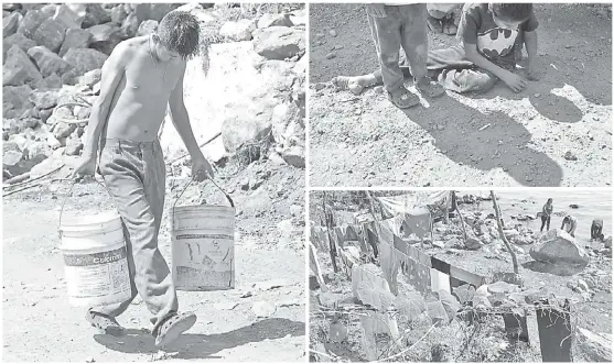  ?? FOTOS: FERNANDO CARRANZA ?? Las comunidade­s deben acarrear agua para consumo humano la cual es dotada por infraestru­ctura hecha recienteme­nte o vía pipas y garrafones