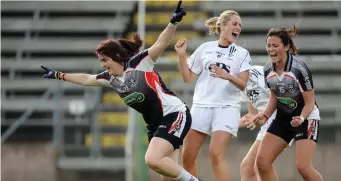  ??  ?? Katie Walsh celebrates after scoring a goal for Sligo against Kildare.