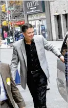  ?? JEFFERSON SIEGEL / NEW YORK DAILY NEWS ?? Former FBI Director James Comey arrives for a taping of “The Late Show With Stephen Colbert” on Tuesday in New York City amid his media blitz in support of his tellall book, “A Higher Loyalty: Truth, Lies and Leadership.”