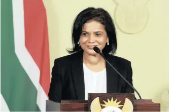  ??  ?? SHAMILA Batohi after being named by President Cyril Ramaphosa at the Union Buildings as the new head of the National Prosecutin­g Authority (NPA). |