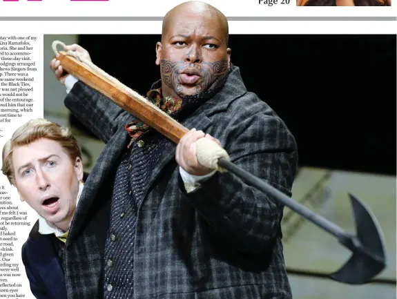  ?? PICTURE: FRANCISCO KJOLSETH ?? QUEST: Musa Ngqungwana with Joshua Dennis in action in Utah Opera’s Moby Dick, the 21st-century opera by Jake Heggie based on the classic novel by Herman Melville.