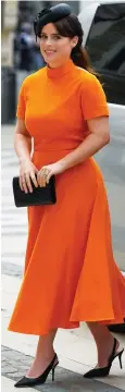  ?? ?? Orange is the new black: Princess Eugenie arrives