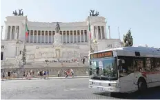  ?? — Reuters ?? A public bus is seen in downtown Rome on Sunday.