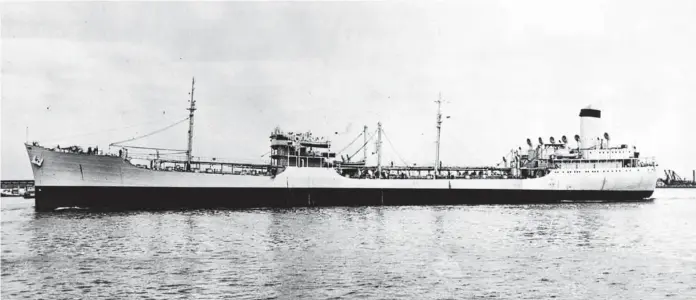  ??  ?? DISCOVERY: USS Neosho in 1939 before it was sunk during the battle of the Coral Sea. An underwater search group thinks it may have found her resting place.