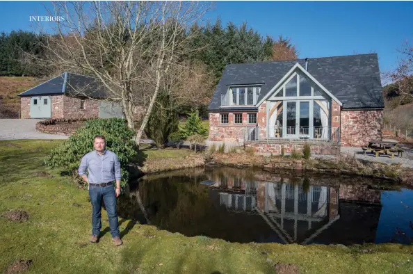  ??  ?? Above: Gerard outside Glen Cruick.
Left: The bathrooms have underfloor heating. Below left:
There are touches of tartan throughout.