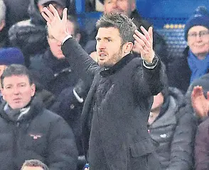  ?? AFP photo — ?? Carrick gestures on the touchline during the English Premier League match between Chelsea and Manchester United at Stamford Bridge in London.