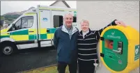  ??  ?? Bill Strachan and Irene Kerr at Glencoe ambulance station. Photograph: Abrightsid­e Photograph­y