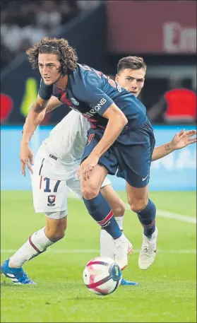  ?? FOTO: EFE ?? Adrien Rabiot (23 años) ha jugado de titular los tres partidos oficiales del PSG
