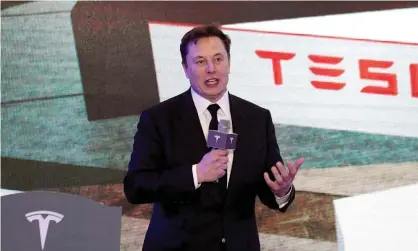  ??  ?? Elon Musk in January. The Tesla CEO’s anti-lockdown cause has won the support of Donald Trump. Photograph: Aly Song/Reuters