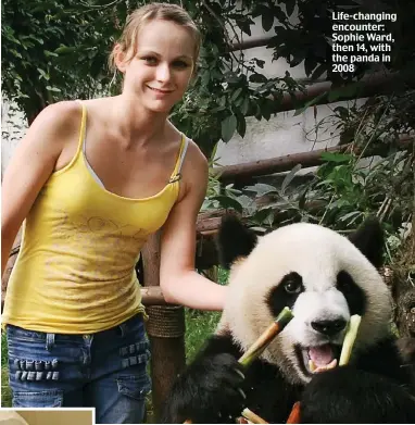  ??  ?? Life-changing encounter: Sophie Ward, then 14, with the panda in 2008