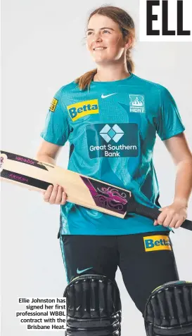  ?? ?? Ellie Johnston has signed her first profession­al WBBL contract with the Brisbane Heat.
