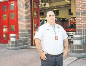  ?? JACOB LANGSTON/STAFF PHOTOGRAPH­ER ?? Lt. Tim Capps, of the Orlando Fire Department, says saving a 26-day-old baby Wednesday was “huge” for the firefighte­rs’ morale: “I can’t express how proud I am at the guys.”