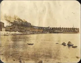  ??  ?? The Margaret Olwill is shown on the North Dock on Kelleys Island. The ship was built in Cleveland in 1887, and sank near Lorain in June 1899. (Rutherford B. Hayes Presidenti­al Center via OhioLINK Digital Resource Commons)