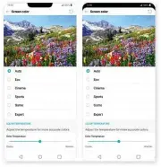  ??  ?? BELOW Like the iPhone X, the LG G7’s display has a notch ( left), but you can hide it under a bar ( right)