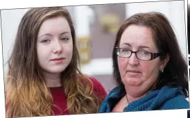  ??  ?? heartbreak: Danielle’s younger sister Jolene, 20, and her mother Andrea Brannigan at their home in Buncrana, Donegal, this weekend