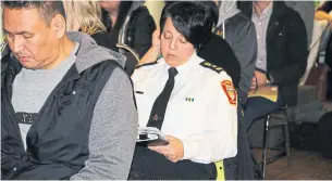  ?? JENNIFER YANG TORONTO STAR ?? Thunder Bay police chief Sylvia Hauth at the press conference in Thunder Bay Wednesday.