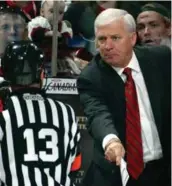  ?? BRUCE BENNETT/GETTY IMAGES ?? As a GM in Ottawa, Bryan Murray was an active player on the draft floor (top, with third-rounder Jakub Culek in 2010). As a coach, he spoke his mind and racked up 620 wins — 343 of them with the Capitals.