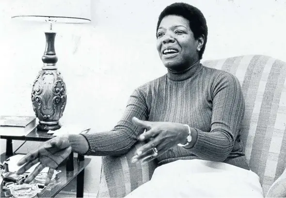  ??  ?? When this picture was taken in April 1978, author and activist Maya Angelou had been married to Paul du Feu, her second white husband, for five years.