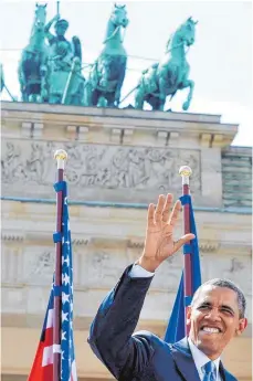  ?? FOTO: DPA ?? Barack Obama, hier im Juni 2013 in Berlin, kommt im Mai zum Evangelisc­hen Kirchentag.