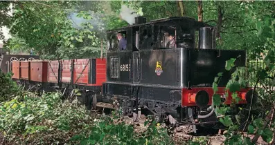  ?? ?? Newly- overhauled LNER Sentinel No. 68153 in the sylvan surroundin­gs of the Middleton Railway’s little-used Balm Road branch during a 30742 Charters photoshoot on September 3. ANDREW RAPACZ