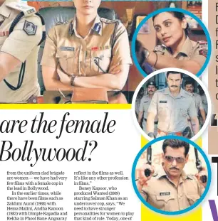  ??  ?? (Clockwise from top) Stills from Drishyam, Mardaani, Simmba and Dabangg