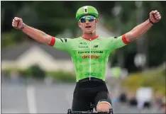  ??  ?? Ryan Mullen winning the Elite Men Road Race; TOP: the peloton makes its way through Ferrycarri­g.