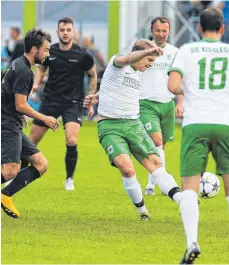  ?? FOTO: JOSEF KOPF ?? Die SG Kißlegg hat durch das 1:1 gegen den SV Ochsenhaus­en den ersten Punkt der Saison geholt.