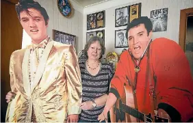  ?? PHOTO: GRANT MATTHEW/STUFF ?? New Plymouth’s Donna Hardy is selling two full-size Elvis Presley cut-outs.