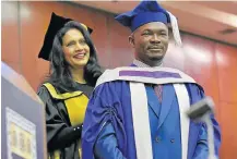  ?? Picture: JEFFREY ABRAHAMS ?? ACHIEVED: Emmanuel Ilori gets his doctorate degree in Cape Town.