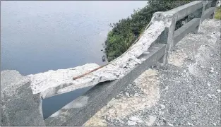  ?? SUBMITTED PHOTO ?? A photo provided by the Opposition shows the crumbling Stoney River Bridge.