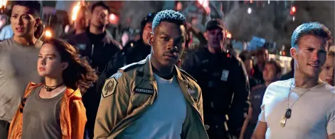  ??  ?? Star Wars’ John Boyega and Clint Eastwood’s son Scott Eastwood are the stars of Pacific Rim: Uprising, playing now in UAE cinemas