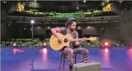  ?? NEW MEXICAN ?? Taos-based singer-songwriter Garry Blackchild performs during a Ghost Light Session at the Lensic Performing Arts Center last July.