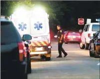  ?? Christian Abraham / Hearst Connecticu­t Media ?? Ambulances and first responders at the scene on Charron Street in Bridgeport where a 2- year- old child was found unconsciou­s in a pool on Thursday.