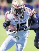  ?? ANDREW SHURTLEFF/AP ?? Florida State wide receiver Tamorrion Terry (15) said coach Mike Norvell helped him refocus after injury issues and the death of his grandmothe­r.