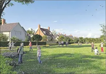  ?? ?? An artist’s impression of what Binbury Park garden village, off Bimbury Lane in Detling, could look like