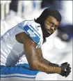  ?? AP file photo ?? Authoritie­s are continuing to search for Lions defensive back Cameron Sutton to serve a domestic violence warrant.