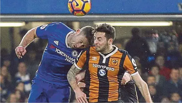  ??  ?? This accidental clash between Gary Cahill (left) and Ryan Mason in January last year has ended Mason’s career.