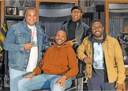  ?? ANTHONY VAZQUEZ/SUN-TIMES PHOTOS ?? Director Rajendra Ramoon Maharaj (from left), conductor Kedrick Armstrong, co-creator DJ King Rico and co-creator Will Liverman at a rehearsal of their world-premiere production of “The Factotum” at the Lyric Opera of Chicago.