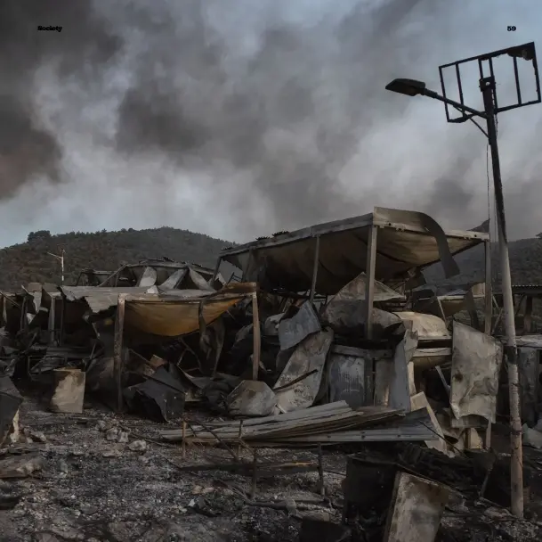  ?? ?? Après l’incendie, en septembre 2020.