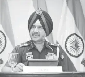  ??  ?? Indian army's director general of military operations Lt General Ranbir Singh speaks during a media briefing in New Delhi, India, September 29, 2016. REUTERS/Stringer