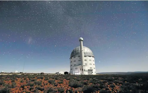  ?? Pictures: Esa Alexander ?? A starry night at Sutherland’s Southern African Large Telescope, captured in a 30-second exposure through an f8 aperture at 400ASA.
