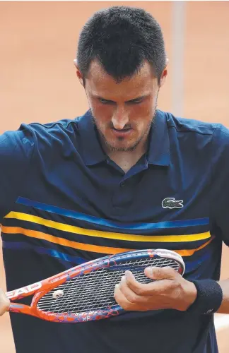  ??  ?? Australia's Bernard Tomic was short and sharp with his words after his loss in the French Open.