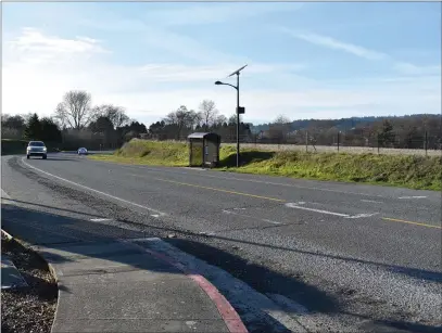  ?? PHOTO BY MARY BULLWINKEL — FOR THE TIMES-STANDARD ?? This section of Redwood Way in Fortuna will be repaved and a new sidewalk constructe­d during work scheduled to begin in late May 2021.