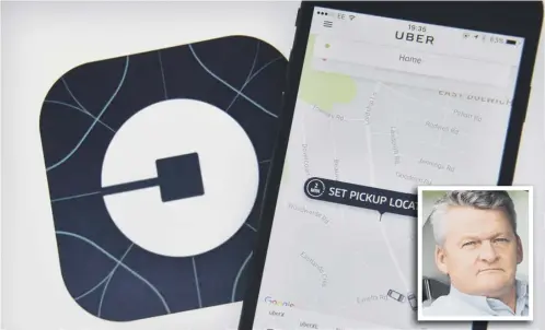  ??  ?? Mark Greenhalgh, inset: ‘In Scotland it is different because there’s an understand­ing of the rules and Uber are compliant with them’