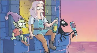  ?? NETFLIX ?? Disenchant­ment features Princess Bean, an alcoholic, and Elfo, an elf who suffers from insecurity.