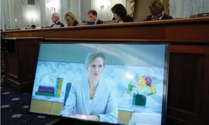  ?? Photograph: Patrick Semansky/EPA ?? Antigone Davis, Facebook's global head of safety, testifies virtually before a Senate hearing on children's online safety and mental health on 30 September.