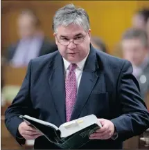  ?? Adrian Wyld/the Canadian Press ?? Government House Leader Peter Van Loan acknowledg­ed that he used an inappropri­ate word in Parliament on Wednesday.