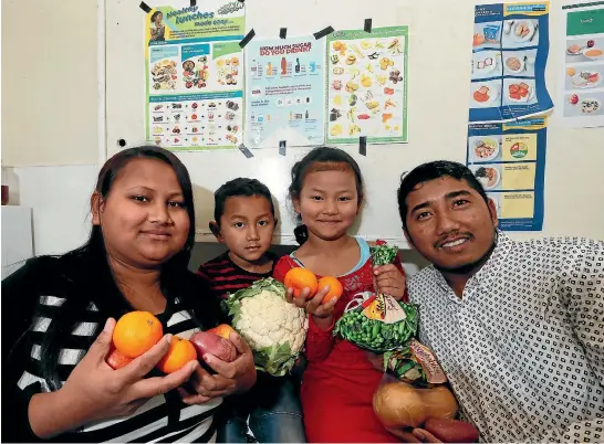  ?? PHOTO: MARTIN DE RUYTER/FAIRFAX NZ. ?? Dil Maya Majhi, left, Arin Majhi, Ayusha Majhi and Umesh Majhi are involved in the Nelson Bays Primary Health and Red Cross Healthy Living Project.