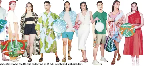  ?? ?? Wellness advocates model the Bastua collection as IKEA’s new brand ambassador­s.