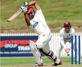  ??  ?? Joel Abraham, pictured batting for Canterbury in 2011, scored 87 in Old Boys Collegians’ latest club cricket win.